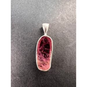 NEW pink/ bi color tourmaline sterling silver pendant 1.28 grams